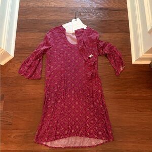 Escapada Red Sheath Dress with Bell Sleeves